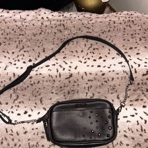 Elegant Black Studded Crossbody Bag
